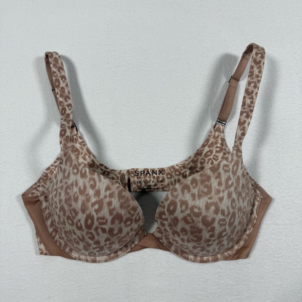 SPANX‎ Pillow Cup bra mini leopard print 32 C